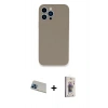 MARSİLYAN™- iPhone 13 Pro Max Kılıf Zirve Modern Özel Seri - Siyah Bilvis 3D Cam Ekran Koruyucu + Rainbow Kamera Lens Koruma Cam - MI
