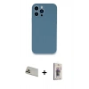 MARSİLYAN™- iPhone 13 Pro Max Kılıf Zirve Modern Özel Seri - Siyah Bilvis 3D Cam Ekran Koruyucu + Rainbow Kamera Lens Koruma Cam - REGD