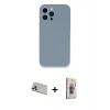MARSİLYAN™- iPhone 13 Pro Max Kılıf Zirve Modern Özel Seri - Siyah Bilvis 3D Cam Ekran Koruyucu + Rainbow Kamera Lens Koruma Cam - REGD