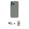 MARSİLYAN™- iPhone 13 Pro Max Kılıf Zirve Modern Özel Seri - Siyah Bilvis 3D Cam Ekran Koruyucu + Rainbow Kamera Lens Koruma Cam - MI
