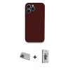 MARSİLYAN™- iPhone 13 Pro Max Kılıf Zirve Modern Özel Seri - Siyah Bilvis 3D Cam Ekran Koruyucu + Rainbow Kamera Lens Koruma Cam - MI