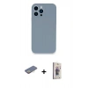 MARSİLYAN™- iPhone 13 Pro Max Kılıf Zirve Modern Özel Seri - Siyah Bilvis 3D Cam Ekran Koruyucu + Renkli Kamera Lens Koruma Cam - SI