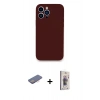 MARSİLYAN™- iPhone 13 Pro Max Kılıf Zirve Modern Özel Seri - Siyah Bilvis 3D Cam Ekran Koruyucu + Renkli Kamera Lens Koruma Cam - PE