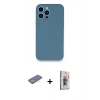 MARSİLYAN™- iPhone 13 Pro Max Kılıf Zirve Modern Özel Seri - Siyah Bilvis 3D Cam Ekran Koruyucu + Renkli Kamera Lens Koruma Cam - SI