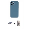 MARSİLYAN™- iPhone 13 Pro Max Kılıf Zirve Modern Özel Seri - Siyah Bilvis 3D Cam Ekran Koruyucu + Renkli Kamera Lens Koruma Cam - PE