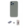 MARSİLYAN™- iPhone 13 Pro Max Kılıf Zirve Modern Özel Seri - Siyah Bilvis 3D Cam Ekran Koruyucu + Renkli Kamera Lens Koruma Cam - PE