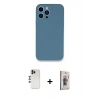 MARSİLYAN™- iPhone 13 Pro Max Kılıf Zirve Modern Özel Seri - Siyah Bilvis 3D Cam Ekran Koruyucu + Shine Kamera Lens - GD