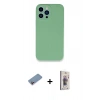 MARSİLYAN™- iPhone 13 Pro Max Kılıf Zirve Modern Özel Seri - Siyah Bilvis 3D Cam Ekran Koruyucu + Shine Kamera Lens Koruma Cam - PE