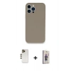 MARSİLYAN™- iPhone 13 Pro Max Kılıf Zirve Modern Özel Seri - Siyah Bilvis 3D Cam Ekran Koruyucu + Shine Kamera Lens - GD