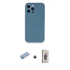 MARSİLYAN™- iPhone 13 Pro Max Kılıf Zirve Modern Özel Seri - Siyah Bilvis 3D Cam Ekran Koruyucu + Shine Kamera Lens Koruma Cam - MI