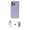 MARSİLYAN™- iPhone 13 Pro Max Kılıf Zirve Modern Özel Seri - Siyah Bilvis 3D Cam Ekran Koruyucu + Shine Kamera Lens - GD