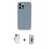 MARSİLYAN™- iPhone 13 Pro Max Kılıf Zirve Modern Özel Seri - Siyah Bilvis 3D Cam Ekran Koruyucu + Shine Kamera Lens - GD