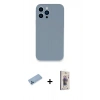 MARSİLYAN™- iPhone 13 Pro Max Kılıf Zirve Modern Özel Seri - Siyah Bilvis 3D Cam Ekran Koruyucu + Shine Kamera Lens Koruma Cam - MI