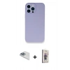 MARSİLYAN™- iPhone 13 Pro Max Kılıf Zirve Modern Özel Seri - Siyah Bilvis 3D Cam Ekran Koruyucu + Sierra Blue Pers Alüminyum Kamera Lens