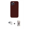 MARSİLYAN™- iPhone 13 Pro Max Kılıf Zirve Modern Özel Seri - Siyah Bilvis 3D Cam Ekran Koruyucu + Sierra Blue Pers Alüminyum Kamera Lens