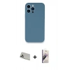 MARSİLYAN™- iPhone 13 Pro Max Kılıf Zirve Modern Özel Seri - Siyah Bilvis 3D Mat Cam Ekran Koruyucu + Rainbow Kamera Lens Koruma Cam - BZ