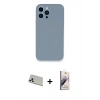 MARSİLYAN™- iPhone 13 Pro Max Kılıf Zirve Modern Özel Seri - Siyah Bilvis 3D Mat Cam Ekran Koruyucu + Rainbow Kamera Lens Koruma Cam - BZ