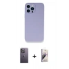 MARSİLYAN™- iPhone 13 Pro Max Kılıf Zirve Modern Özel Seri - Siyah Bilvis 3D Mat Cam Ekran Koruyucu + Neon Fosforlu Kamera Lens - BZ