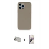 MARSİLYAN™- iPhone 13 Pro Max Kılıf Zirve Modern Özel Seri - Siyah Bilvis 3D Mat Cam Ekran Koruyucu + Rainbow Kamera Lens Koruma Cam - BZ