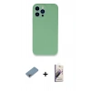 MARSİLYAN™- iPhone 13 Pro Max Kılıf Zirve Modern Özel Seri - Siyah Bilvis 3D Mat Cam Ekran Koruyucu + Shine Kamera Lens Koruma Cam - GI