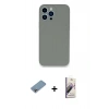 MARSİLYAN™- iPhone 13 Pro Max Kılıf Zirve Modern Özel Seri - Siyah Bilvis 3D Mat Cam Ekran Koruyucu + Shine Kamera Lens Koruma Cam - GI