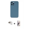 MARSİLYAN™- iPhone 13 Pro Max Kılıf Zirve Modern Özel Seri - Siyah Bilvis 3D Mat Cam Ekran Koruyucu + Gold Pers Alüminyum Kamera Lens