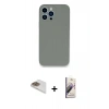 MARSİLYAN™- iPhone 13 Pro Max Kılıf Zirve Modern Özel Seri - Siyah Bilvis 3D Mat Cam Ekran Koruyucu + Gold Pers Alüminyum Kamera Lens