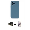 MARSİLYAN™- iPhone 13 Pro Max Kılıf Zirve Modern Özel Seri - Siyah Bilvis 3D Mat Cam Ekran Koruyucu + Raze Metal Kamera Lens - GD