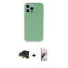MARSİLYAN™- iPhone 13 Pro Max Kılıf Zirve Modern Özel Seri - Siyah Bilvis 3D Mat Cam Ekran Koruyucu + Raze Metal Kamera Lens - GD