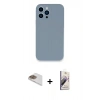 MARSİLYAN™- iPhone 13 Pro Max Kılıf Zirve Modern Özel Seri - Siyah Bilvis 3D Mat Cam Ekran Koruyucu + Gold Pers Alüminyum Kamera Lens