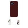 MARSİLYAN™- iPhone 13 Pro Max Kılıf Zirve Modern Özel Seri - Siyah Bilvis 3D Mat Cam Ekran Koruyucu + Shine Kamera Lens - GD