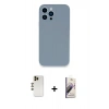 MARSİLYAN™- iPhone 13 Pro Max Kılıf Zirve Modern Özel Seri - Siyah Bilvis 3D Mat Cam Ekran Koruyucu + Shine Kamera Lens - GD