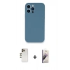 MARSİLYAN™- iPhone 13 Pro Max Kılıf Zirve Modern Özel Seri - Siyah Bilvis 3D Mat Cam Ekran Koruyucu + Shine Kamera Lens - GD