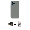MARSİLYAN™- iPhone 13 Pro Max Kılıf Zirve Modern Özel Seri - Siyah Bilvis 3D Mat Cam Ekran Koruyucu + Raze Metal Kamera Lens - GD
