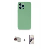 MARSİLYAN™- iPhone 13 Pro Max Kılıf Zirve Modern Özel Seri - Siyah Bilvis 3D Mat Cam Ekran Koruyucu + Rainbow Kamera Lens Koruma Cam - KI