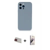 MARSİLYAN™- iPhone 13 Pro Max Kılıf Zirve Modern Özel Seri - Siyah Bilvis 3D Mat Cam Ekran Koruyucu + Rainbow Kamera Lens Koruma Cam - KI