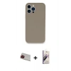 MARSİLYAN™- iPhone 13 Pro Max Kılıf Zirve Modern Özel Seri - Siyah Bilvis 3D Mat Cam Ekran Koruyucu + Rainbow Kamera Lens Koruma Cam - KI