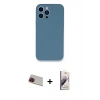 MARSİLYAN™- iPhone 13 Pro Max Kılıf Zirve Modern Özel Seri - Siyah Bilvis 3D Mat Cam Ekran Koruyucu + Rainbow Kamera Lens Koruma Cam - KI