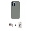 MARSİLYAN™- iPhone 13 Pro Max Kılıf Zirve Modern Özel Seri - Siyah Bilvis 3D Mat Cam Ekran Koruyucu + Rainbow Kamera Lens Koruma Cam - KI