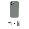 MARSİLYAN™- iPhone 13 Pro Max Kılıf Zirve Modern Özel Seri - Siyah Bilvis 3D Mat Cam Ekran Koruyucu + Pers Alüminyum Kamera Lens - LT