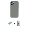 MARSİLYAN™- iPhone 13 Pro Max Kılıf Zirve Modern Özel Seri - Siyah Bilvis 3D Mat Cam Ekran Koruyucu + Shine Kamera Lens Koruma Cam - MI