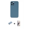 MARSİLYAN™- iPhone 13 Pro Max Kılıf Zirve Modern Özel Seri - Siyah Bilvis 3D Mat Cam Ekran Koruyucu + Shine Kamera Lens Koruma Cam - MI