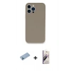 MARSİLYAN™- iPhone 13 Pro Max Kılıf Zirve Modern Özel Seri - Siyah Bilvis 3D Mat Cam Ekran Koruyucu + Shine Kamera Lens Koruma Cam - MI