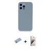 MARSİLYAN™- iPhone 13 Pro Max Kılıf Zirve Modern Özel Seri - Siyah Bilvis 3D Mat Cam Ekran Koruyucu + Shine Kamera Lens Koruma Cam - MI