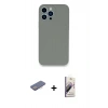 MARSİLYAN™- iPhone 13 Pro Max Kılıf Zirve Modern Özel Seri - Siyah Bilvis 3D Mat Cam Ekran Koruyucu + Renkli Kamera Lens Koruma Cam - PE