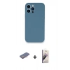 MARSİLYAN™- iPhone 13 Pro Max Kılıf Zirve Modern Özel Seri - Siyah Bilvis 3D Mat Cam Ekran Koruyucu + Renkli Kamera Lens Koruma Cam - PE