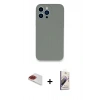 MARSİLYAN™- iPhone 13 Pro Max Kılıf Zirve Modern Özel Seri - Siyah Bilvis 3D Mat Cam Ekran Koruyucu + Pers Alüminyum Kamera Lens - KI