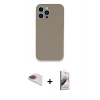 MARSİLYAN™- iPhone 13 Pro Max Kılıf Zirve Modern Özel Seri - Siyah Bilvis 3D Mat Cam Ekran Koruyucu + Pers Alüminyum Kamera Lens - GI