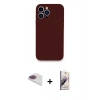 MARSİLYAN™- iPhone 13 Pro Max Kılıf Zirve Modern Özel Seri - Siyah Bilvis 3D Mat Cam Ekran Koruyucu + Pers Alüminyum Kamera Lens - GI