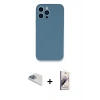 MARSİLYAN™- iPhone 13 Pro Max Kılıf Zirve Modern Özel Seri - Siyah Bilvis 3D Mat Cam Ekran Koruyucu + Pers Alüminyum Kamera Lens - SABE